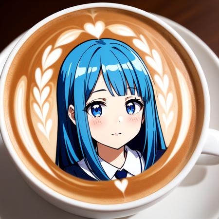 anime character latte art