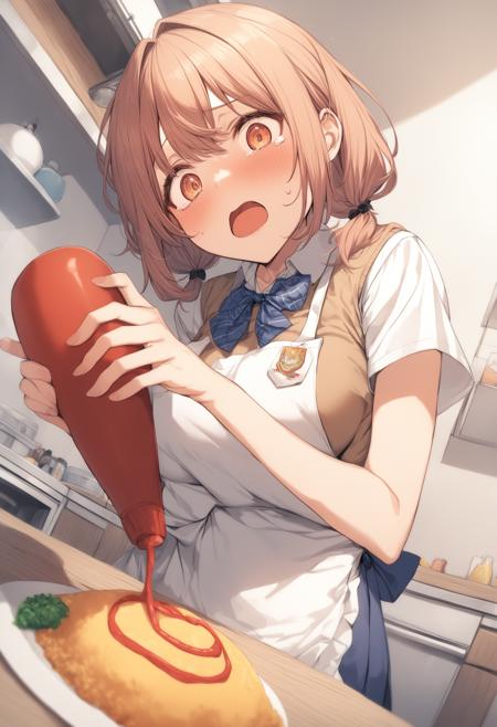 Lettering on omurice / オムライスへのお絵描き、文字入れ