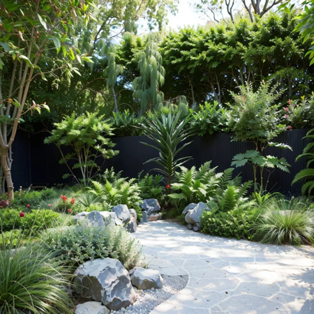 The back garden of the villa