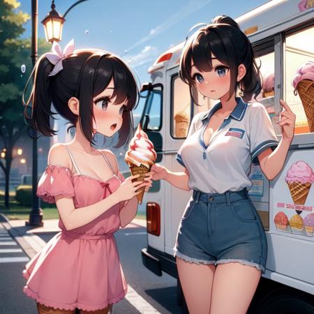 girl like  ice cream truck / ice cream machine
