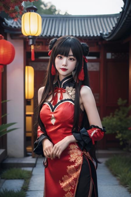 时崎狂三 新春旗袍-红黑 tokisaki kurumi chinese clothes-red&black