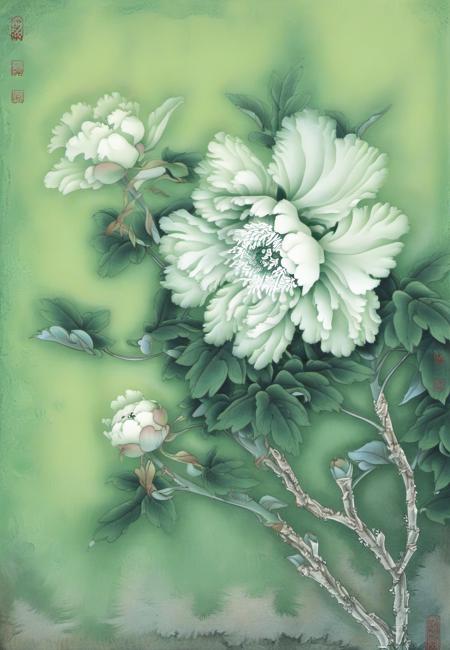 国画 Chinese Painting | 工笔画牡丹(Meticulous painting of peony)
