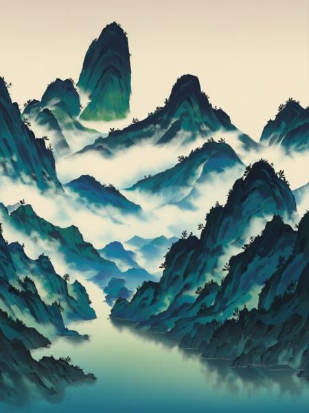 SD3.5 Chinese Scene Ink Painting Style