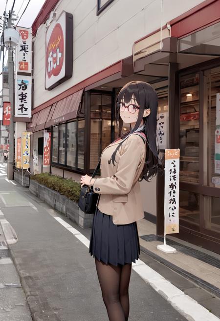 ファミレスの外観G family restaurant G SDXL