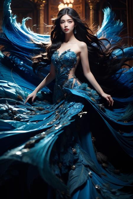 JAY - FEATHERS BLUE DRESS