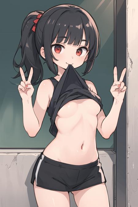 Mouth Hold Clothes Lift (Concept LoRA)