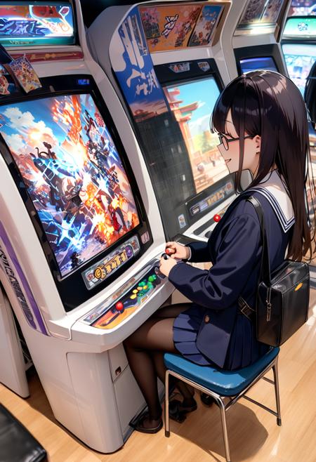 日本のゲームセンター（ビデオゲーム）SDXL