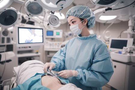 Female Surgeon / Surgical Nurse - Bouffant Cap