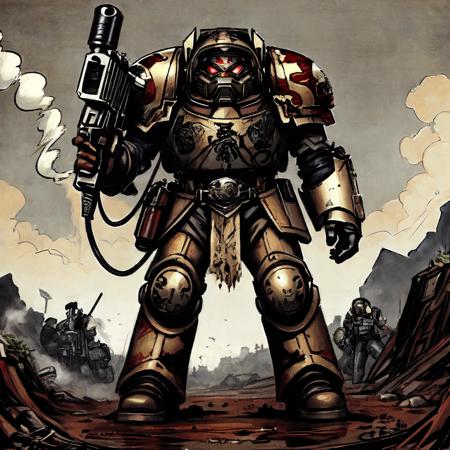 Grimdark Human Heavy Armor Suit - Warhammer 40,000