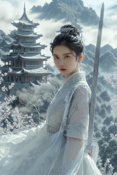 Swordswoman_白衣女子剑客