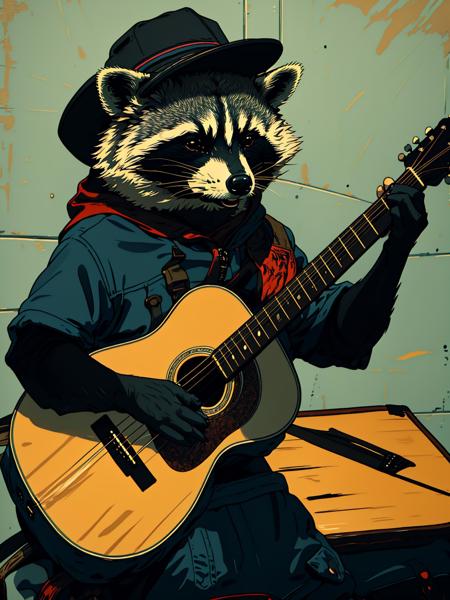 【Retro Illustration】 Pop-style characters & animals Anthropomorphic poster