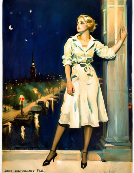 American Propaganda Painting - James Montgomery Flagg Style