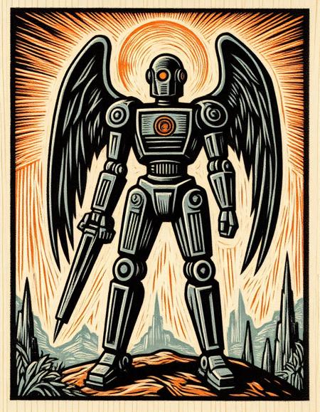 Eldritch Woodblock Print for Flux