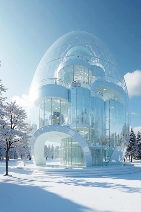 [sphere_glass_building]-lora_flux-Architecture