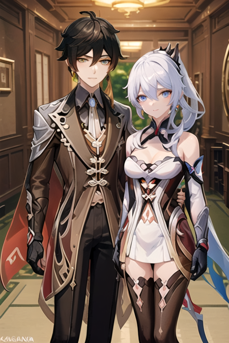 Zhongli x Kiana Kaslana (Genshin Impact x Honkai Impact 3rd)版本v1.0 (ID: 586655)