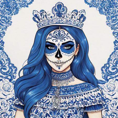 Talavera Catrina Makeup Mexican Skull (Dia de los muertos) LoRA SDXL
