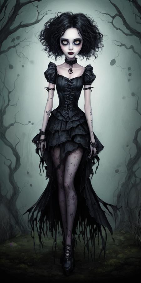 Tim Burton Female Diffusion SDXL