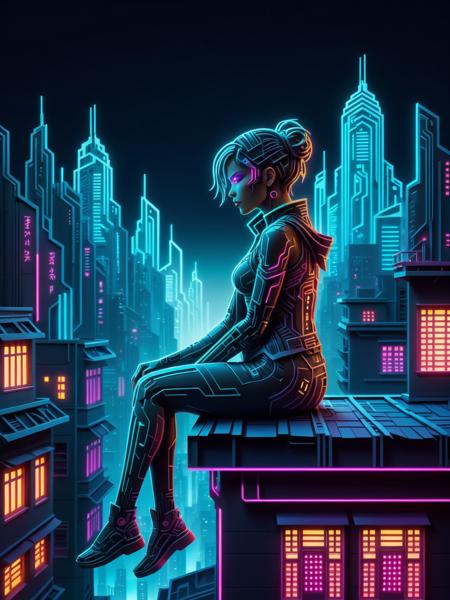Neon Cyberpunk Papercut - FLUX & SDXL版本SDXL Style 1 (ID: 415864)