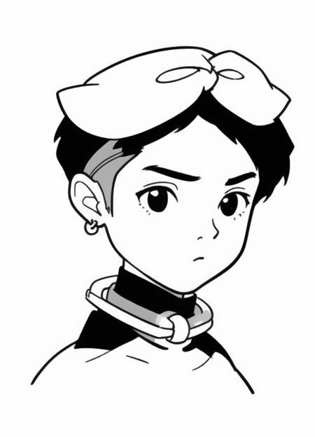 B&W minimal portrait/ Monochrome minimalist portrait/ 极简黑白头像/ 簡約黑白線畫肖像