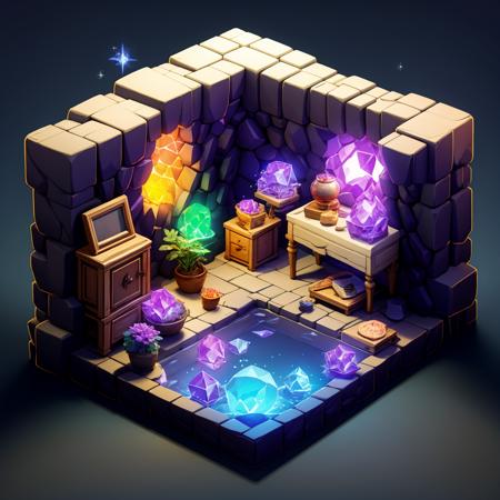 HEZI_45 degrees indoor cute game scene