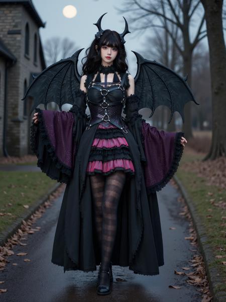 [Flux.1 D][Realistic] Gothic Dress | 哥特风裙子