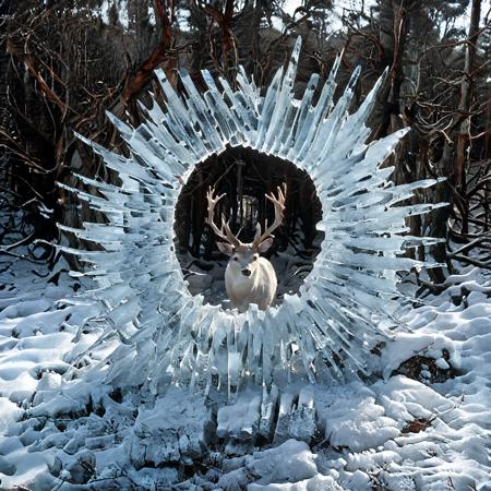 Andy Goldsworthy style nature art - portals, circles, spheres and spirals for SDXL
