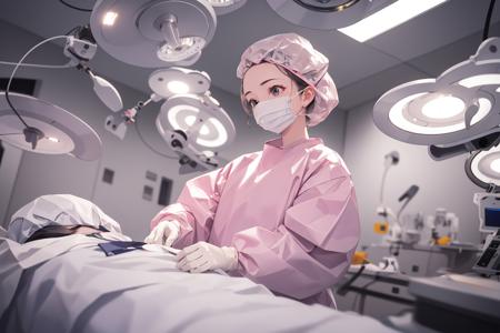 Female Surgeon / Surgical Nurse - Bouffant Cap