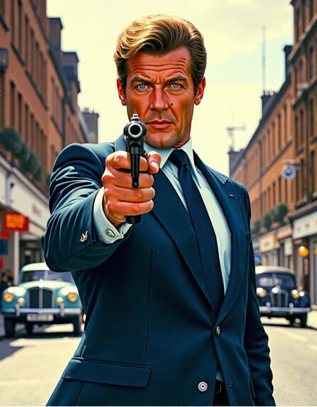 Sir Roger Moore as James Bond (Flux & SDXL)