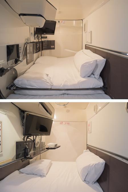 カプセルホテルの中 Inside the capsule hotel SD15