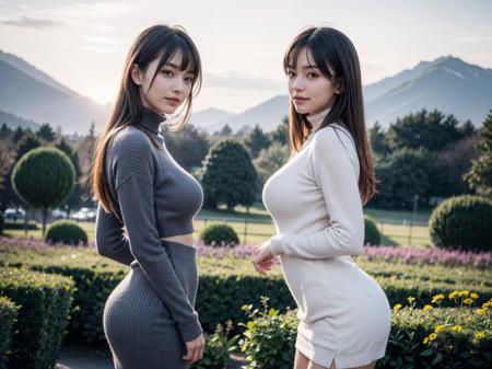 RGB-Majic Mini Sweater Dress Turtleneck Long Sleeves