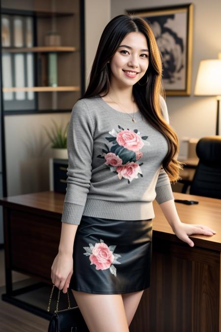 Office_Dress_Collection_By_Stable_Yogi版本Floral_Sweater_Skirt (ID: 328111)