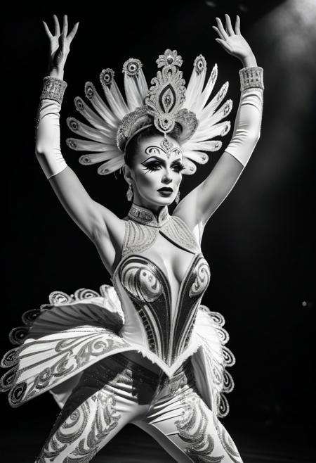 black and white