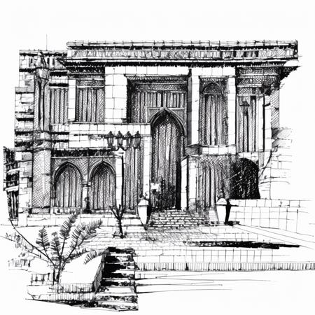 Architecture sketch style
