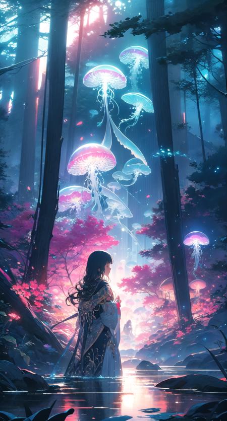 [LoRA] Jellyfish forest / 水月森 /くらげもり Concept (With dropout & noise version)