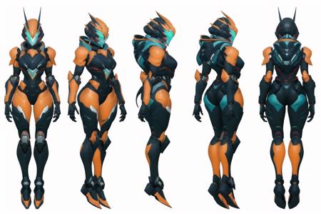 F1/XL/SD1 Mecha Turn, Multi-View, Turnaround, Model Sheet, Character Design