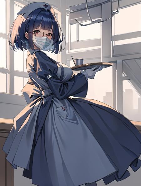 Long Nurse Uniform, with mask and Gloves