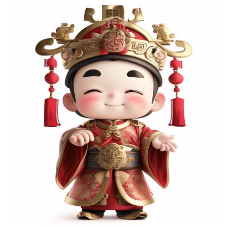 大峰3D卡通财神丨新年必备 God of Wealth  Chinese style