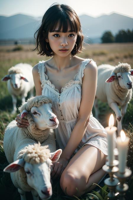 Girl and Sheep