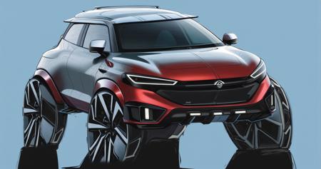 flux car rendering stylized lora