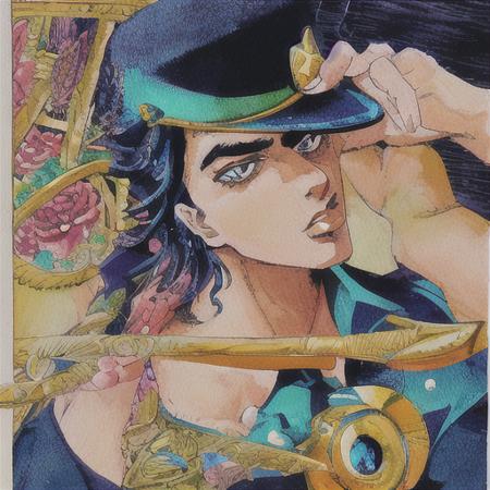 Hirohiko Araki JoJo cover art LORA