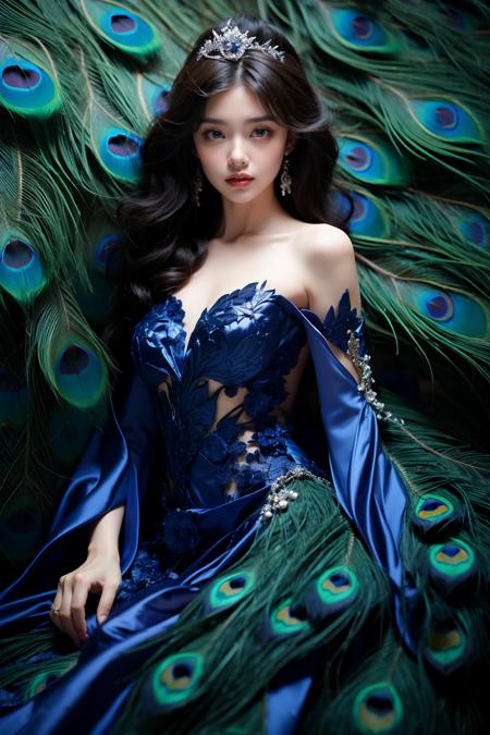 JAY - FEATHERS BLUE DRESS