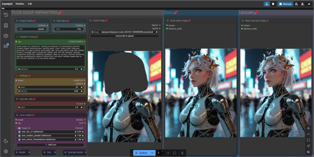 Inpainting simple workflow FLUX | UPSCALE | LORA | GGUF | CIVITAI Metadata