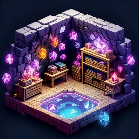 HEZI_45 degrees indoor cute game scene