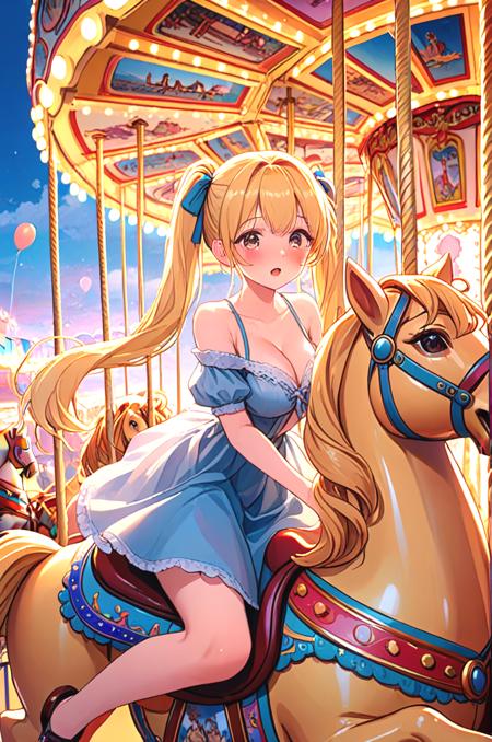 girl like riding carousel