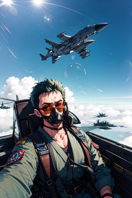 selfie in a fighter jet cockpit