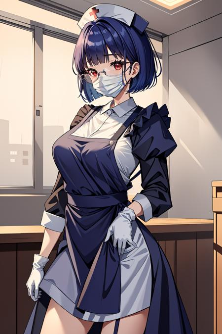 Long Nurse Uniform, with mask and Gloves