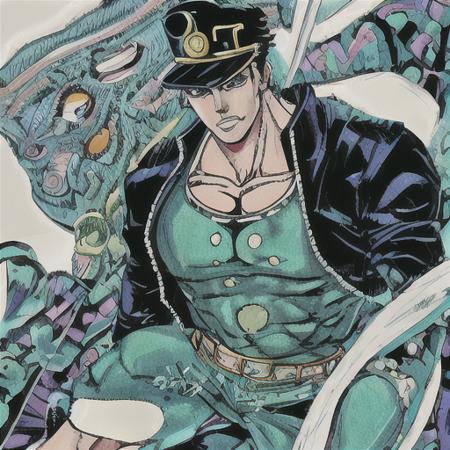 Hirohiko Araki JoJo cover art LORA