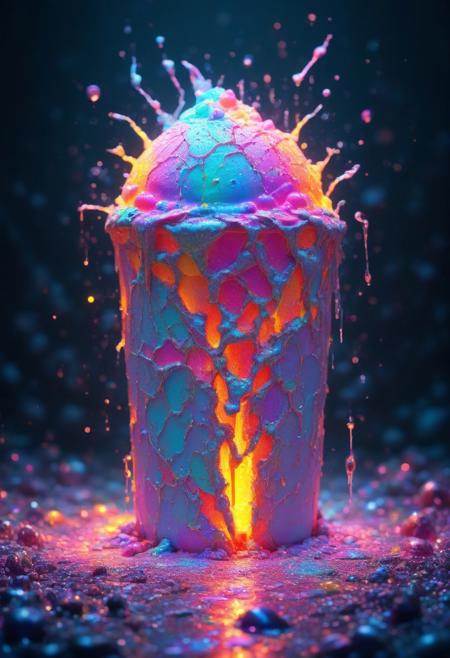 Colorful Chaos Cracks and Drops XL