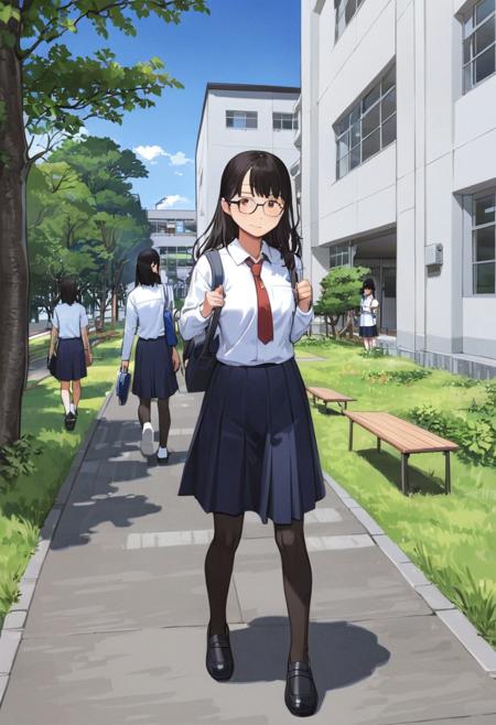 学校の中庭 School courtyard SDXL