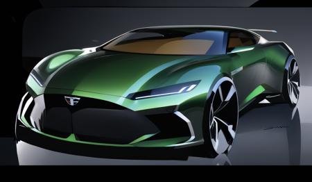 Car 2D Rendering (highly stylized) for Automotive design